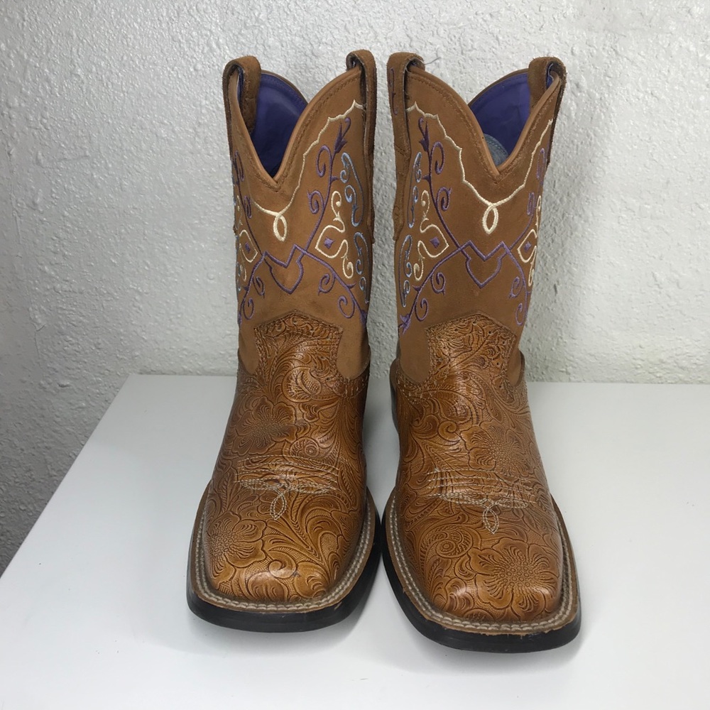 Ariat Fatbaby Floral Printed Square Toe Boots 6B - Picture 6 of 9